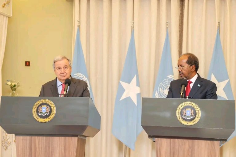 President of Somalia received the Secretary General of the United Nations at the Presidential Palace
